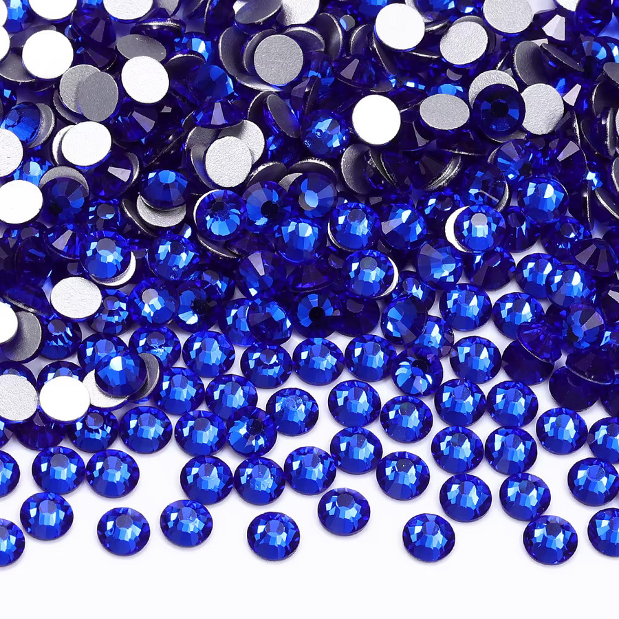 QIIY Kristallglas Strasssteine Blau Flatback Nicht Hotfix DIY Zubehör für Nail Art und Hochzeitskleider - Bild 2