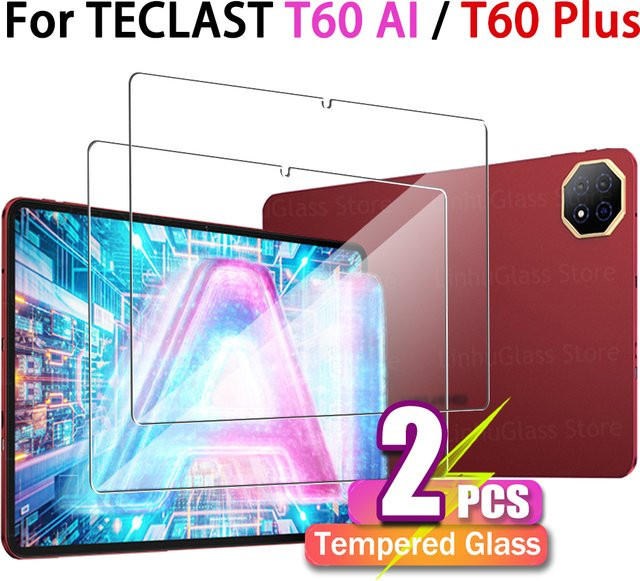 Teclast Tablet-Displayschutzfolie aus gehärtetem Glas für T60 AI und T60 Plus (12,0 Zoll), transparent, Anti-Fingerprint mit 2.5D Radian Edge - Bild 1