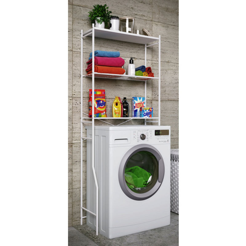 VCM Waschmaschinenschrank Tubas in Weiß aus Metall und Holzwerkstoff, H x B x T: 160 x 64 x 25 cm - Bild 2