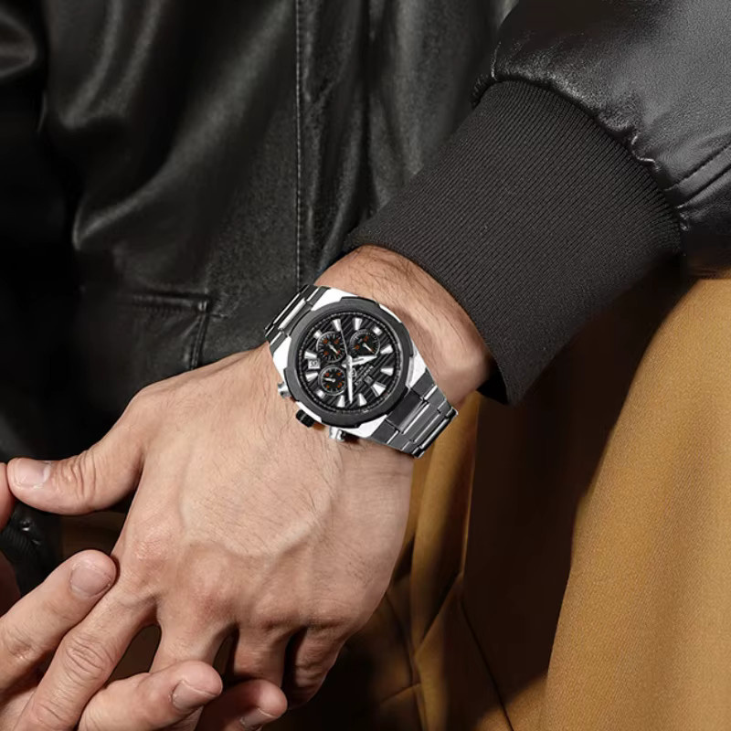 NAVIFORCE Chronograph, Quarz, Edelstahl, Schwarz, Herren - Bild 2