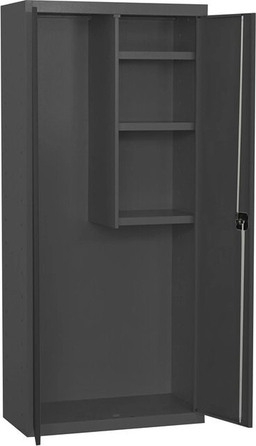 PROREGAL Putzmittelschrank AMEGO Metallschrank in Anthrazit mit 3 Fachböden und Schloss, H x B x T: 180 x 60 x 40 cm - Bild 1