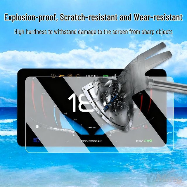Kratzschutz Film für ZONTES 703F, RR, 350E, M, 368G, 150D Motorrad Instrumentenanzeige aus gehärtetem Glas, transparent - Bild 1