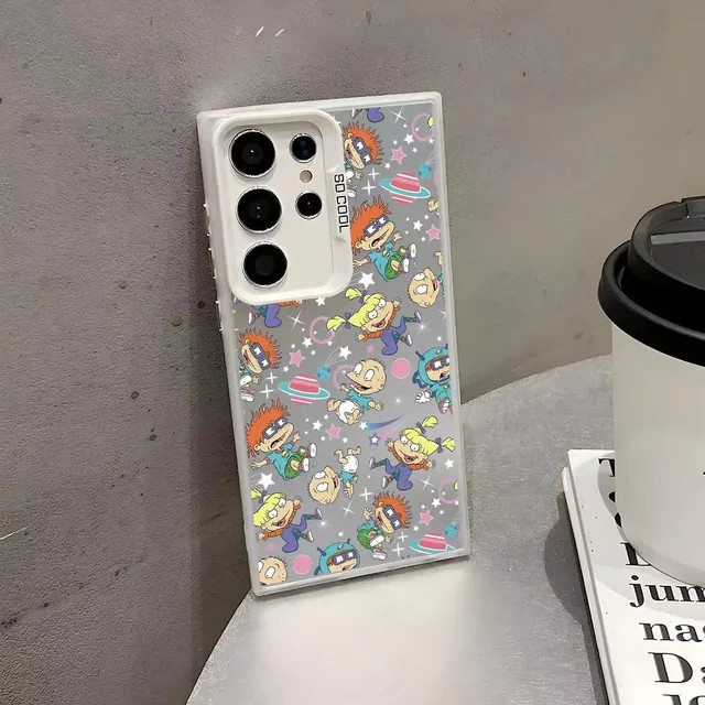 Lustige Cartoon R-Backrats Handyhülle aus Silikon für Samsung Galaxy S25 Edge S24 S23 S22 S21 Ultra in Bunt und Silber - Bild 1
