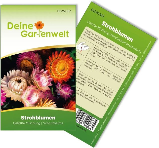 Deine Gartenwelt Strohblume Samen Gefüllte Mischung für Blumenbeete und Rabatten - Bild 1