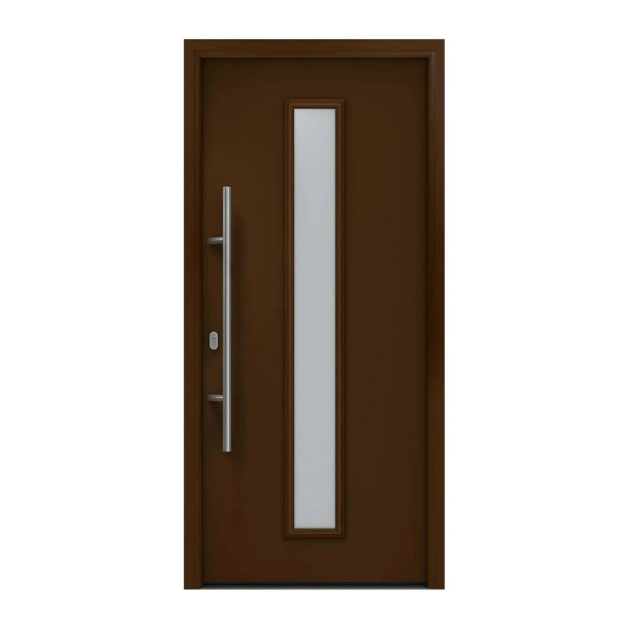 EcoStar Haustür Isopro IP 020S mit Glaseinsatz in Terrabraun, B: 110 cm, H: 210 cm, DIN Links - Bild 2