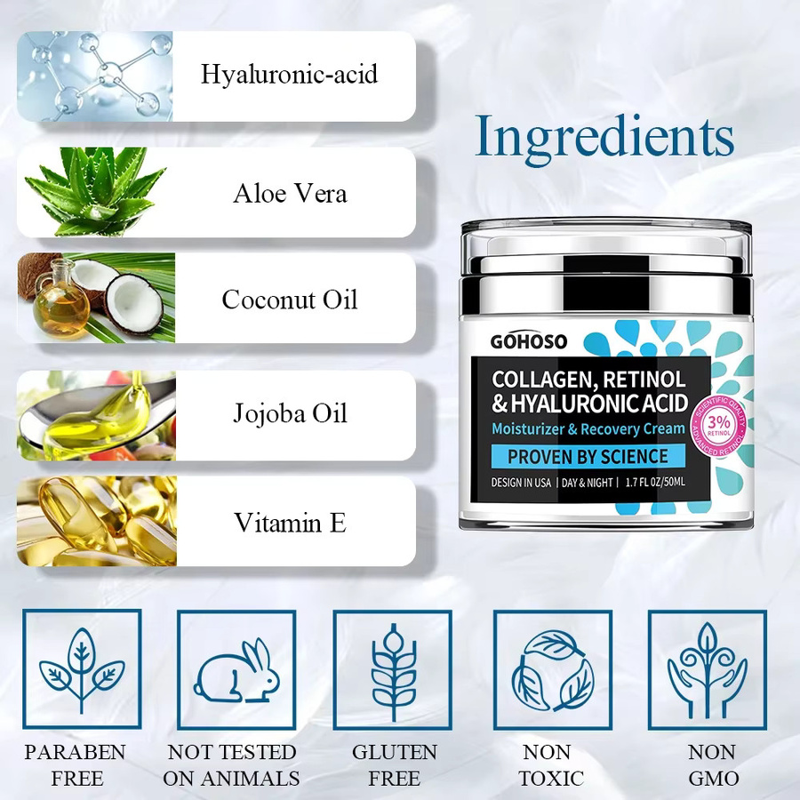 ENVISHA Gesichtspflege Creme mit Kollagen, Retinol, Hyaluronsäure - Bild 5