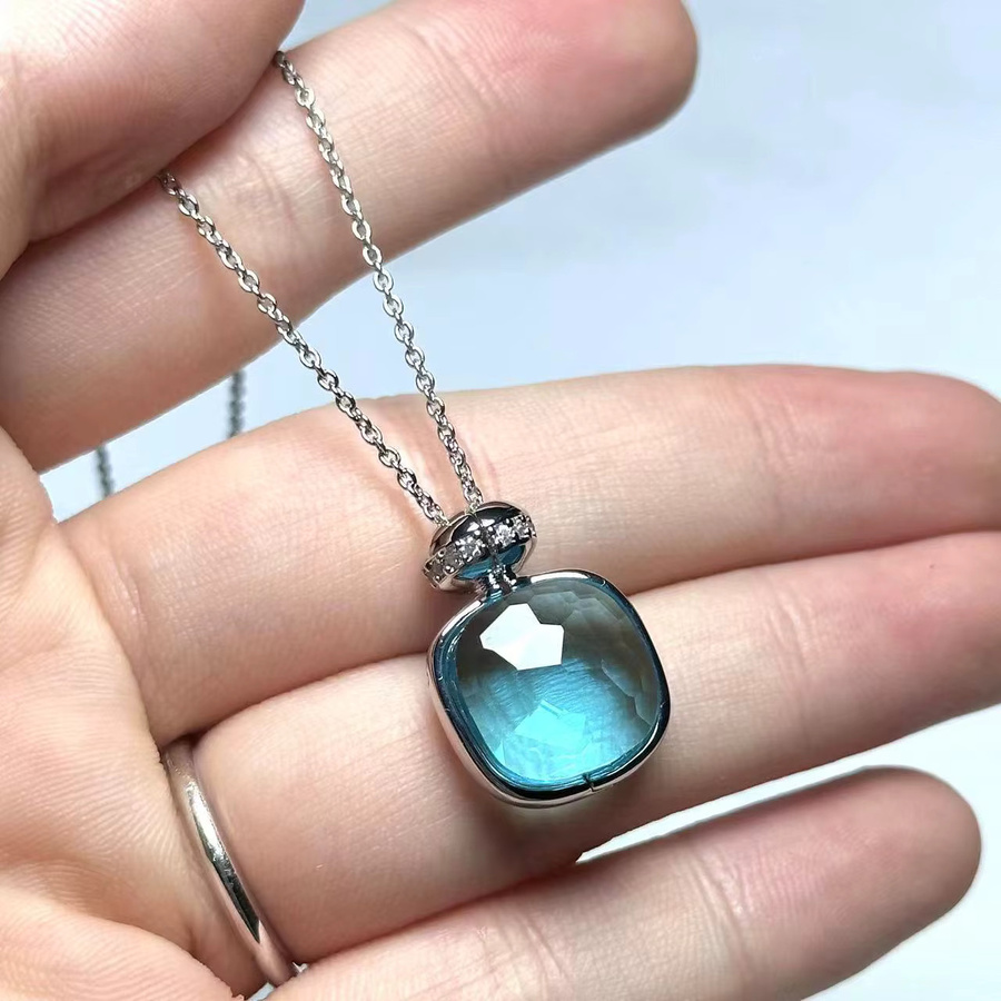 Kayfany Anhänger-Halskette, Silber, Blautopas, Zirkonia, Damen - Bild 2