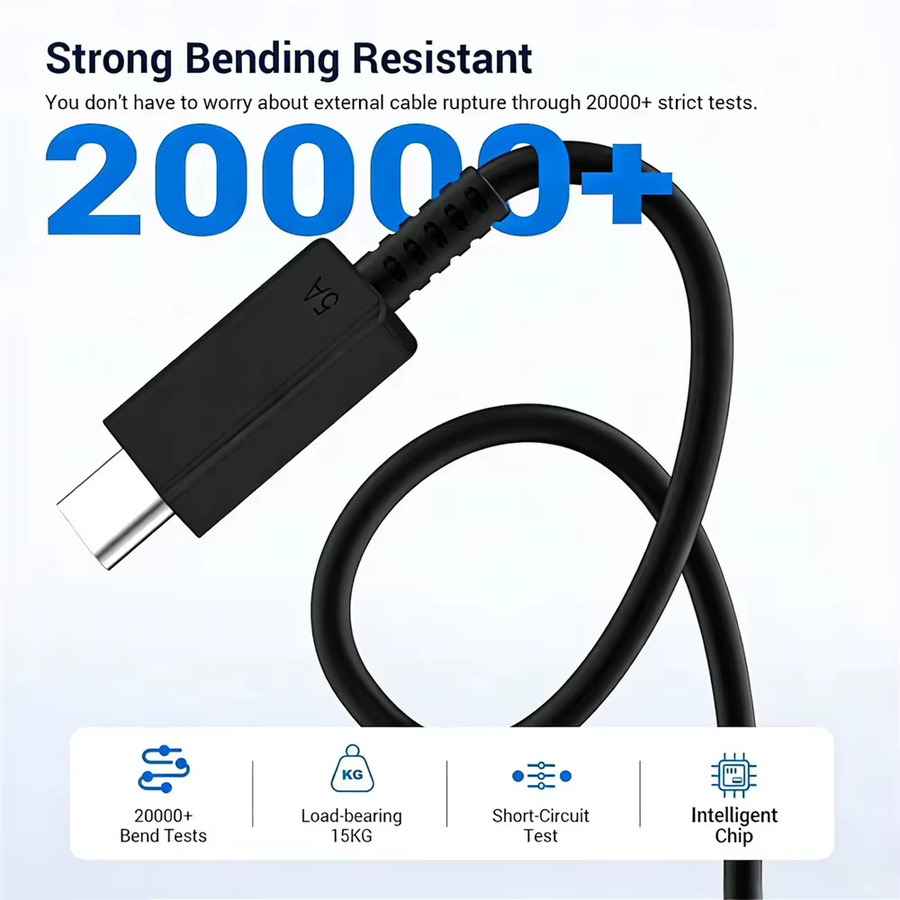 NNBILI USB-C Ladekabel 45W in Schwarz für Samsung Galaxy S22 S23 S24 S25 Ultra Note 10 20 A53 A54 als Superschnelles Typ C Datenkabel (1er-Pack oder 5er-Pack) - Bild 5