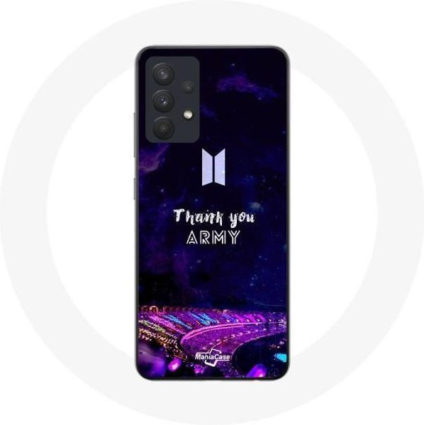 Samsung Galaxy A13 5G Schutzhülle im BTS Army Bomb Lightstick Design in Schwarz und Lila - Bild 1