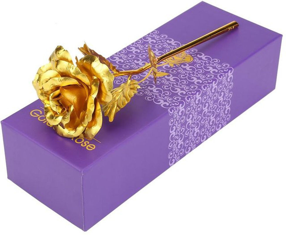 GoolRC Sammelrose aus 24k Gelbgoldfolie in Gelbgold als dekorative Kunstblume - Bild 1