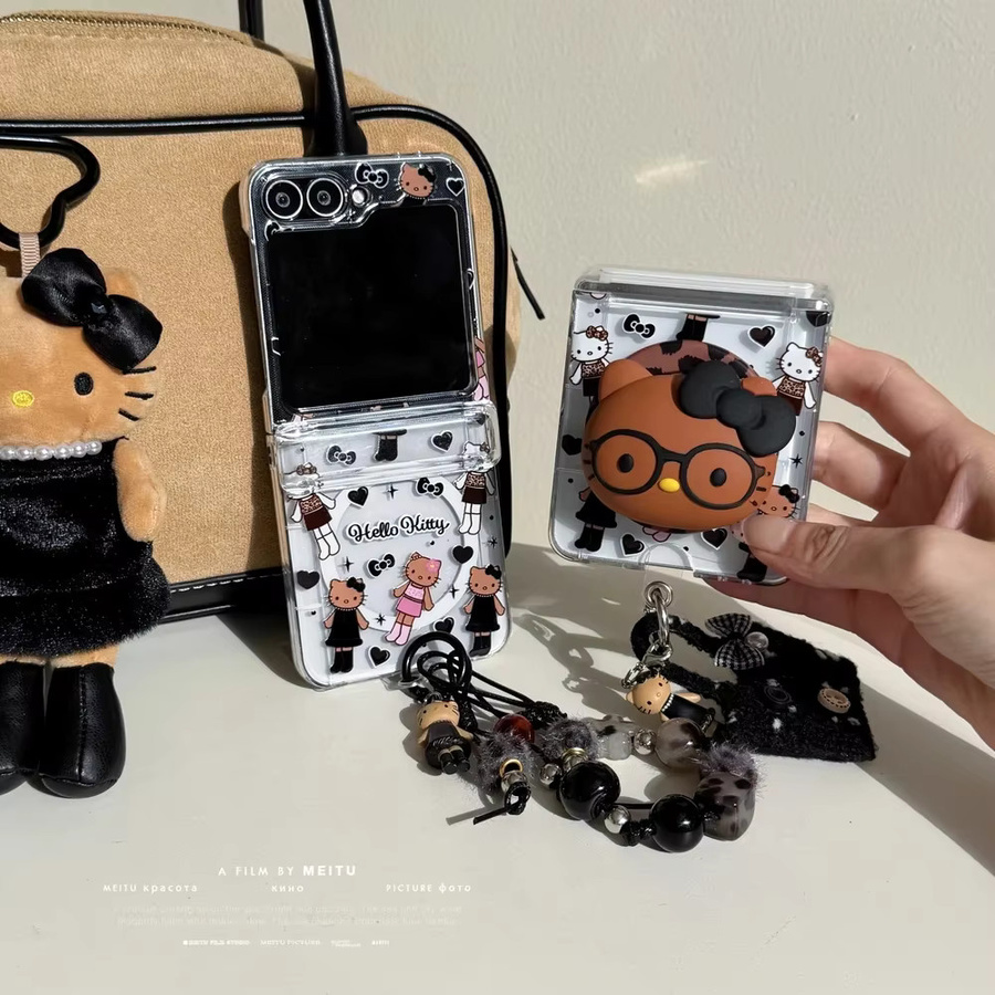 Sanrio Hello Kitty Handyhülle mit magnetischem MagSafe Wireless Charge Kartenetui für Samsung Galaxy Z Flip 7, Z Flip 6 und Z Flip 5, transparent - Bild 2