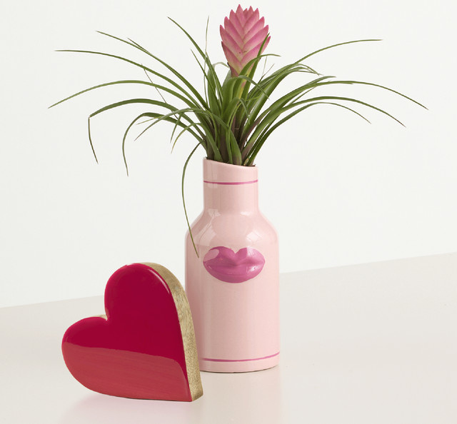 BLUME2000 Deko-Aufsteller XOXO Herz aus Holz mit Keramiktopf - Bild 1