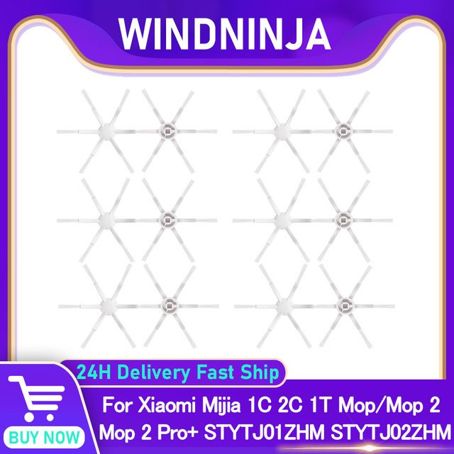 WINDNINJA Seitenbürste in Weiß für Xiaomi Mijia 1C 2C 1T und Dreame F9 Saugroboter Zubehör - Bild 1