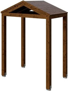 SKANHOLZ Vordach Sassnitz aus nordischer Fichte in Nussbaum Braun, Breite: 205 cm, Tiefe: 127 cm - Bild 1