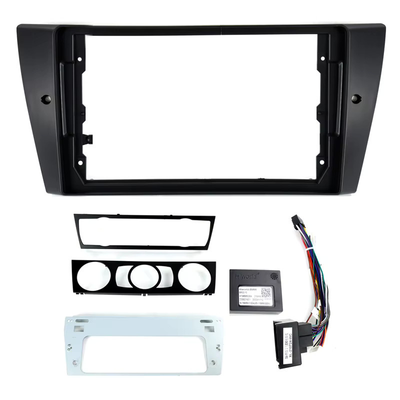 Mekede 2DIN Auto Radio Einbaurahmen für BMW E90, 9 Zoll Panel Trim Kit, Schwarz - Bild 2