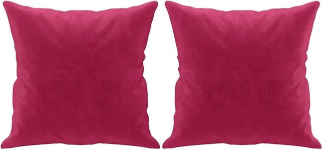 vidaXL Zierkissen Set aus Samt in Weinrot, 2 Stück, B/T/H: 40 x 40 x 40 cm - Bild 1