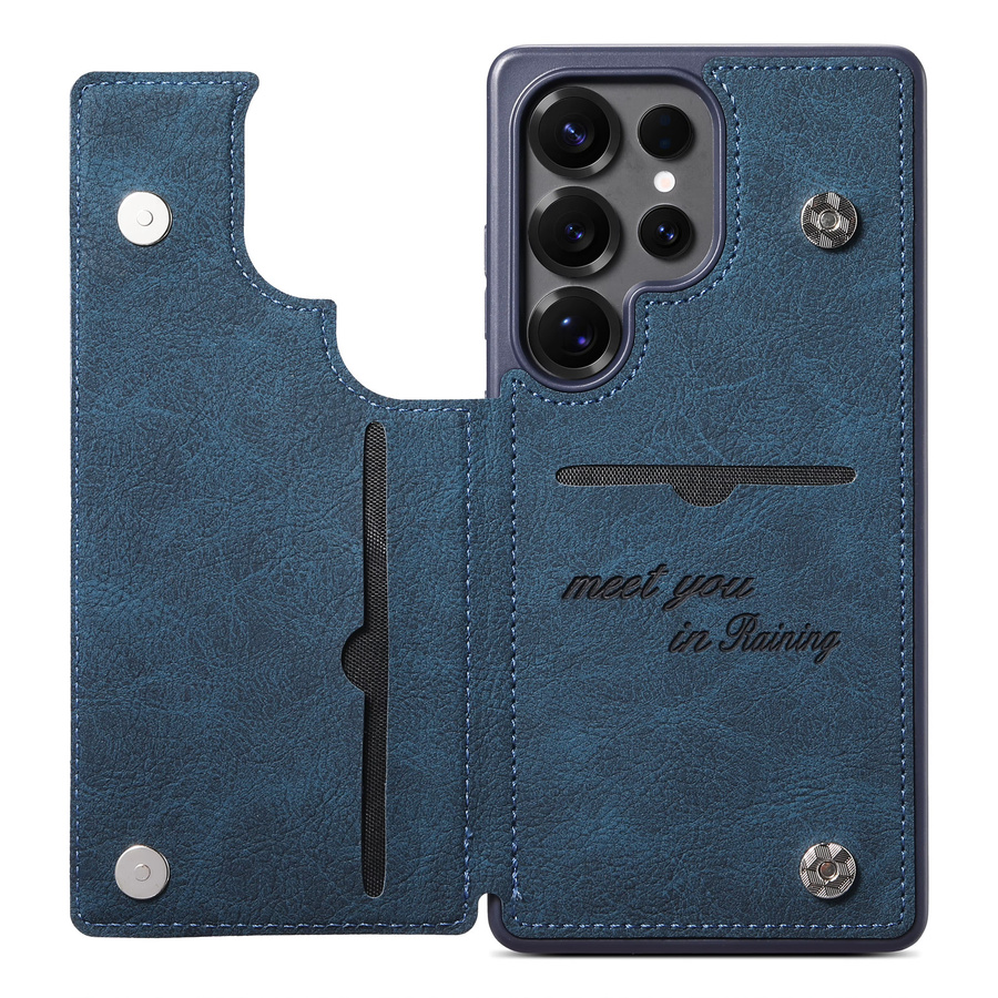Retro Slim Magnetische Leder-Telefonhülle mit Kartenfächern für Samsung Galaxy S25 S24 FE S23 S22 S21 Ultra A56 A55 A36 A35 in Blau - Bild 2