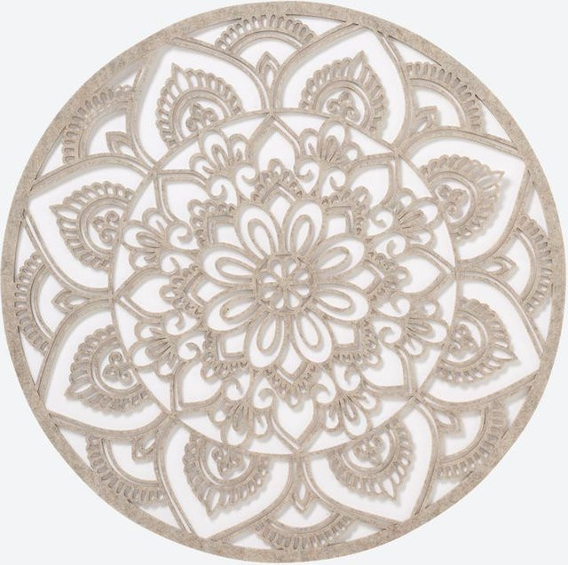 NKD Platzset Mandala Stil aus Filz, rund, Durchmesser: 38 cm, braun/beige - Bild 1