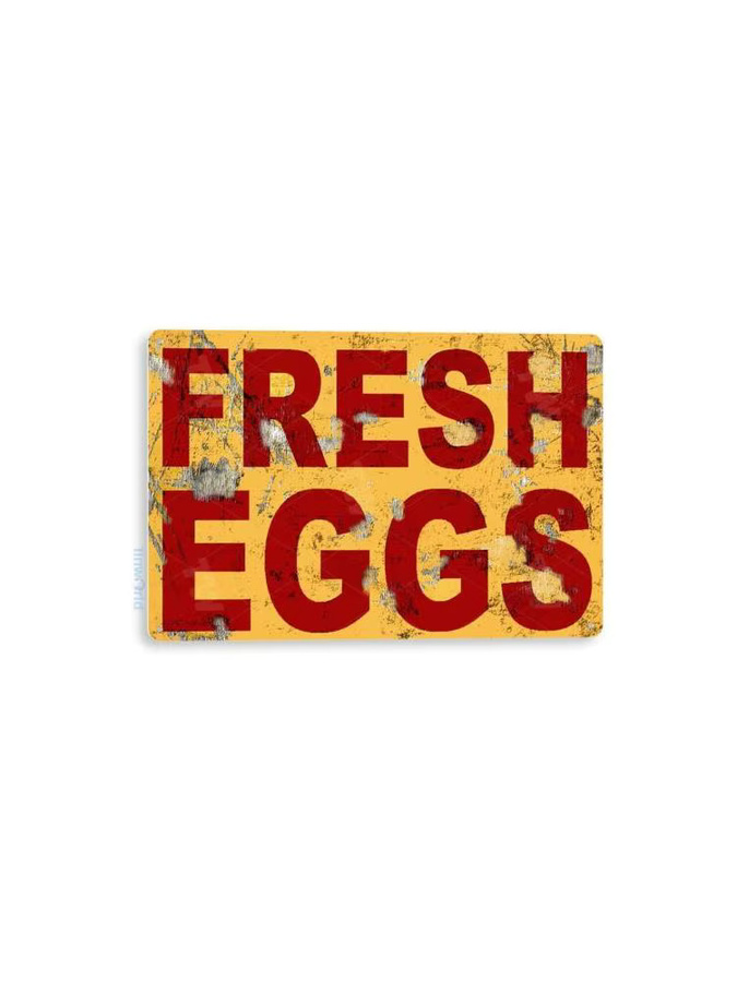 TIN SIGN Rustikale Metalldekoration Fresh Eggs Wandkunst in Mehrfarben, B/H: 20 x 14 cm - Bild 2