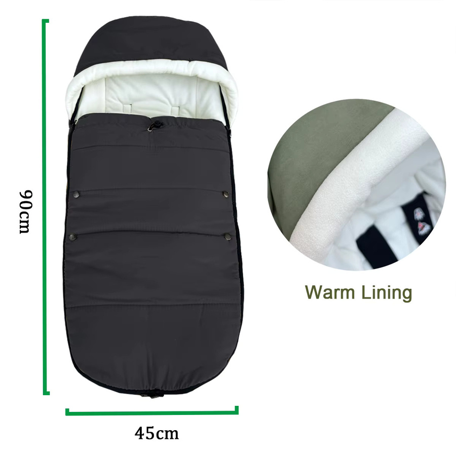 Colu Kid Warmer Fußsack für Kinderwagen in Schwarz, kompatibel mit Babyzen YOYO, YOYO+, YOYO2, Stokke YO3 und Bugaboo - Bild 4
