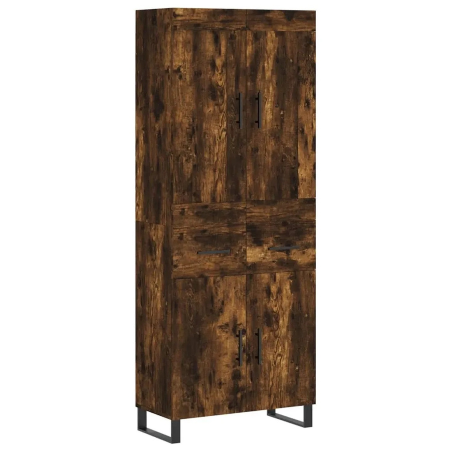 vidaXL Highboard Räuchereiche Industrial Design, Farbe Braun, B/T/H: 69,5 x 34,0 x 180,0 cm - Bild 2