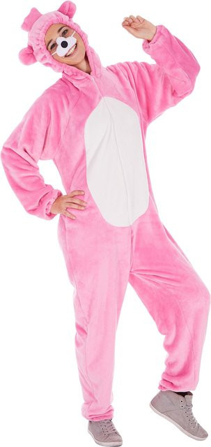 tectake Kostüm Bärenoverall, Tiere, Plüsch / Textil, Rosa / Pink - Bild 1