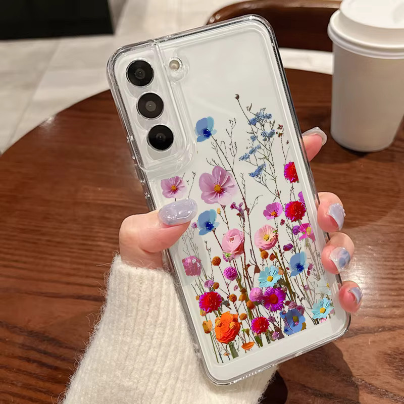 Samsung Handyhülle mit Blumenmuster in Multicolour für verschiedene Galaxy Modelle wie S25 Ultra S24 S23 S22 Plus und A-Serie - Bild 4