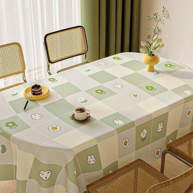 JMG Household Supplies Tischdecke mit Blattmuster aus PVC, wasserabweisend und waschbar, Grün, Rechteckig, B/T: 90 x 90 cm - Bild 1