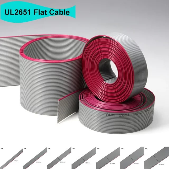 UL2651 Flachbandkabel Grau 1,27 mm Pitch 28 AWG Datenkabel für 2,54 mm IDC-Anschluss - Bild 1