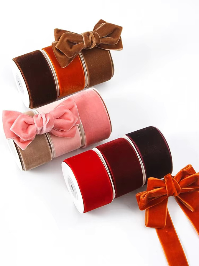 Einseitiges Samtband in Multicolour für Kleidung, DIY-Haarschleifen und Bastelzubehör, 5 Yards Länge, Breite: 6 mm bis 38 mm - Bild 4