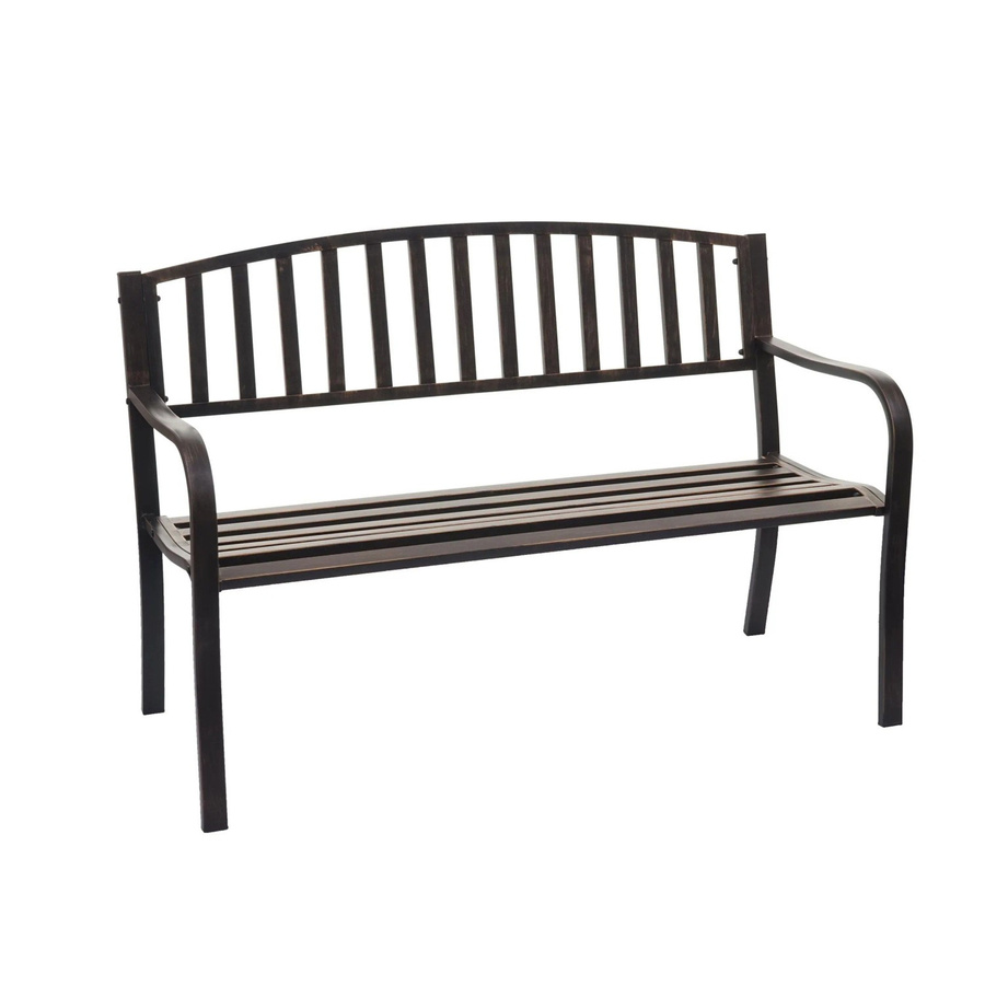 MCW Gartenbank F43 als 2-Sitzer aus pulverbeschichtetem Stahl in Vintage Bronze, B/T/H: 120 x 58 x 87 cm - Bild 3