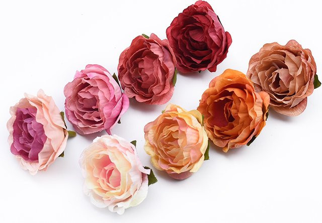 Künstliche Seidenblumen Set aus Rosen und Pfingstrosen in Multicolour für Hochzeiten, Garten und DIY-Dekorationen - Bild 1