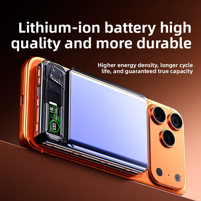 Taepiaai Magnetische Kabellose Powerbank 20000mAh in Orange mit 15W Superschnellladen für MagSafe iPhone - Bild 2