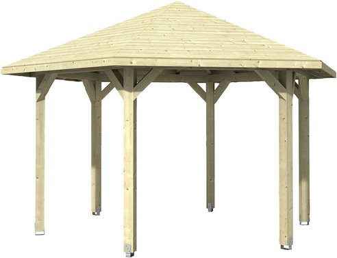 Skan Holz Pavillon Nancy 3 aus Leimholz in Beige mit Zeltdach, B/H/T: 480 x 316 x 416 cm - Bild 3