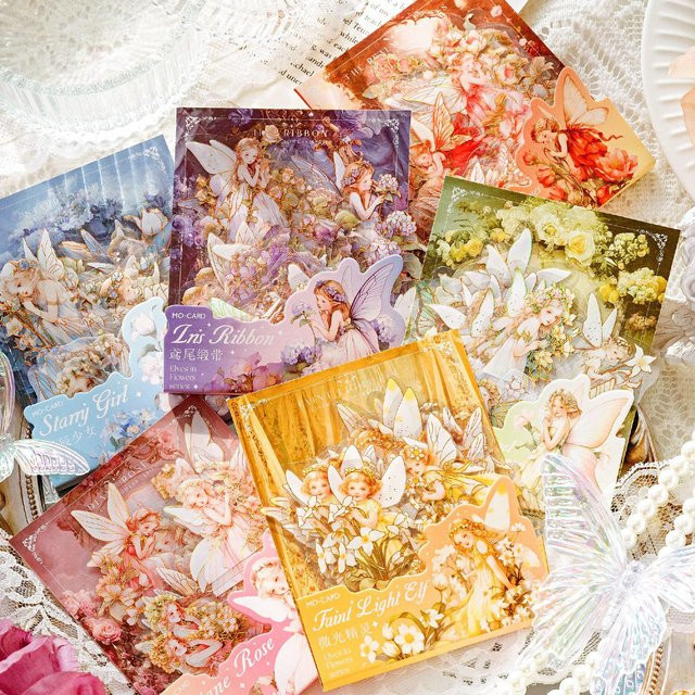 30 Stück Mengtai Blumen Fee Serie dekorative vergoldete Aufkleber in Gold und Multicolour für DIY Scrapbooking, Collage und Journaling - Bild 1