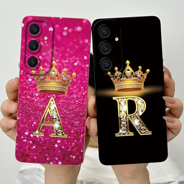 SYKS Handyhülle Crown Buchstaben für Samsung Galaxy A16 A26 A36 A56 4G 5G mit Kameraschutz in Pink - Bild 1