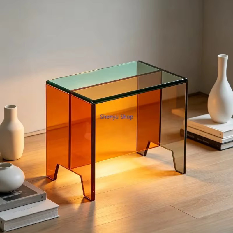 Moderner transparenter Hocker aus Acryl von XMSJ in Farbkombination als kreativer Schuhwechselhocker und Sitzbank für dein Wohndekor - Bild 2