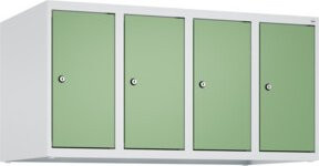 C+P Aufsatzschrank 7035/6011 mit 4 Abteilen und Zylinderschloss, B/H/T: 100 x 50 x 50 cm, Farbe: Lichtgrau/Resedagrün - Bild 1