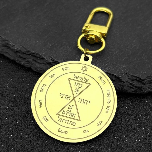 AFAWA Schlüsselanhänger Edelstahl, Goldener silbriger Talisman, Unisex - Bild 1