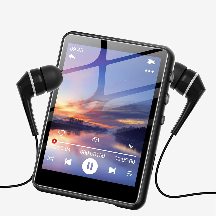 WOFY M4 MP3-Player mit 64GB, Bluetooth 5.3, eingebautem Lautsprecher und FM-Empfänger, Schwarz, erweiterbar auf 128GB - Bild 4