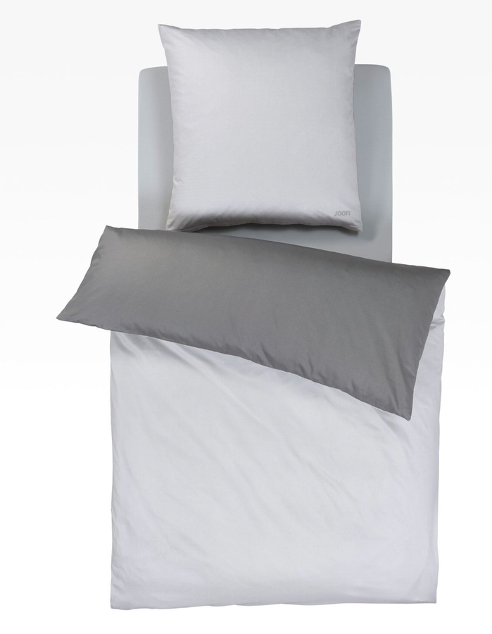 JOOP! Bettwäsche-Set Micro Pattern 4040 aus Mako-Satin in Grau, bestehend aus Bettbezug und Kopfkissenbezug, B/T/H: 135 x 200 cm und 80 x 80 cm - Bild 1