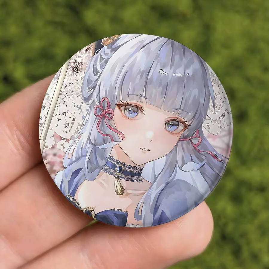 Brosche G-Genshin Kamisato Ayaka, Weißblech, Unisex - Bild 3
