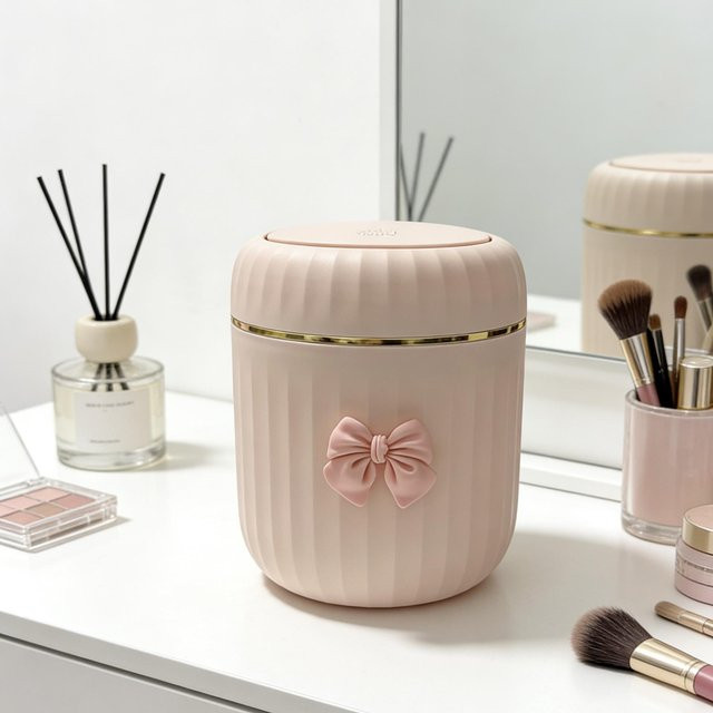 Binchi Outdoor Product Schreibtischmülleimer mit Druckdeckel in Rosa - Bild 1
