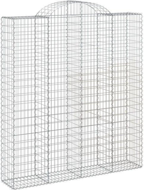 vidaXL Gabionen mit Hochbogen Set aus verzinktem Eisen in Silber, 12 Stück, B/T/H: 200 x 50 x 220/240 cm - Bild 1