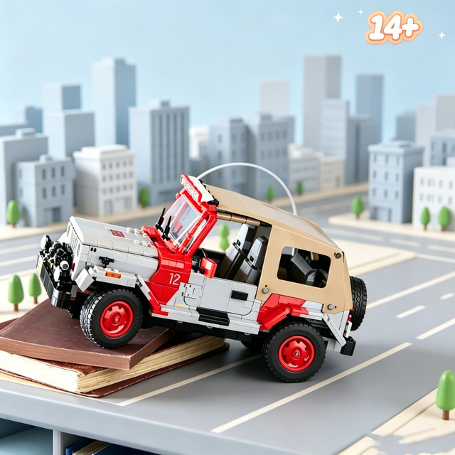 Hot Toys Jurassic Park Jeep Wrangler, Baustein-Set, 1942 Teile, ab 14 Jahre - Bild 1