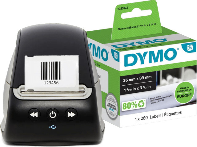 DYMO LabelWriter 550 Thermodrucker mit zusätzlichem Etiketten-Set in Schwarz - Bild 1