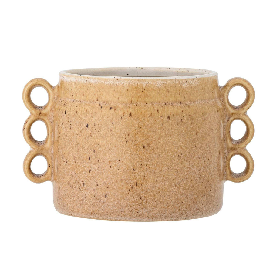 Bloomingville Blumentopf Souri aus Keramik in Braun mit skandinavischem Design, Höhe: 15 cm, Breite: 15 cm, Tiefe: 12 cm - Bild 1