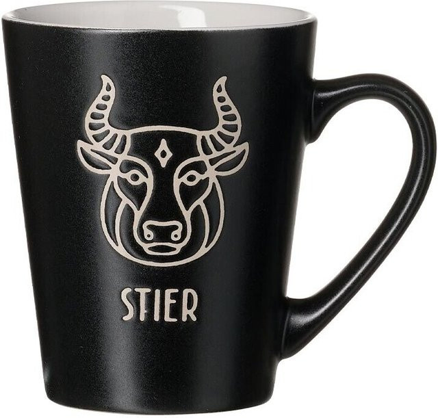 Ritzenhoff & Breker Henkelbecher Stier Cosmic Schwarz aus Keramik, 350 ml - Bild 1