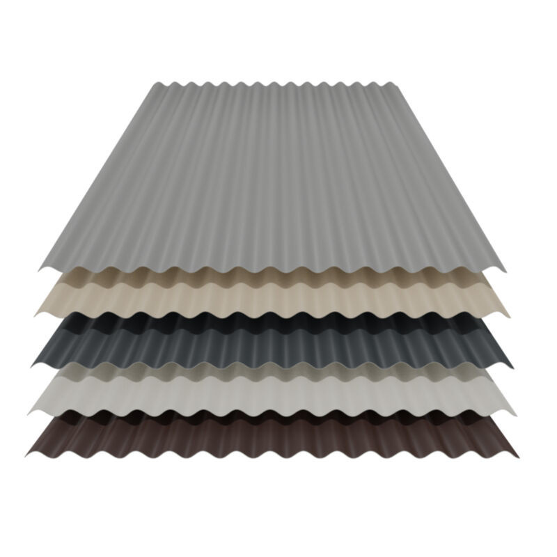 Wellblech 76/18 Wand aus Stahl von Friedrich von Lien AG in Grau mit 0,63 mm Materialstärke und Polyester-Beschichtung - Bild 1