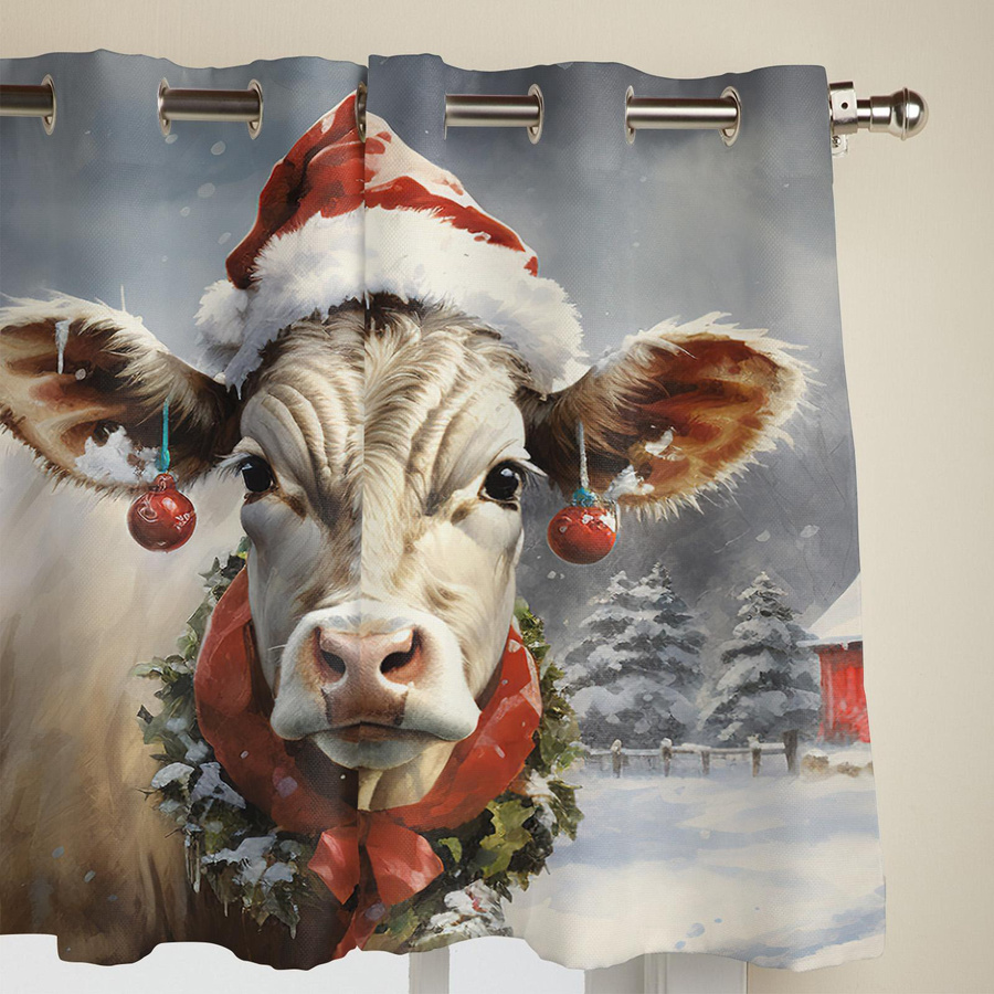 Weihnachtliche Schneeflocken-Gardine von Your Warm Home in Weiß, transparente Voile-Fenstervorhänge für Wohnzimmer, Schlafzimmer und Küche, B: 135 cm, H: 60 cm - Bild 4